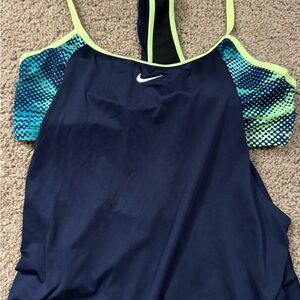 Nike Black and Green Sports Tank